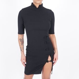 Kiko High Side Slit Oriental Style Dress, NWT, Small